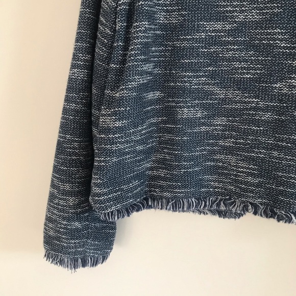 TOPSHOP BLUE TWEED CHUNKY KNIT OPEN FRIDGE BLAZER - Picture 11 of 13